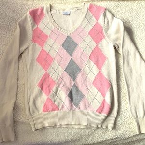 Izod vintage sweater! Very casual pink and white knitted 💕🤍